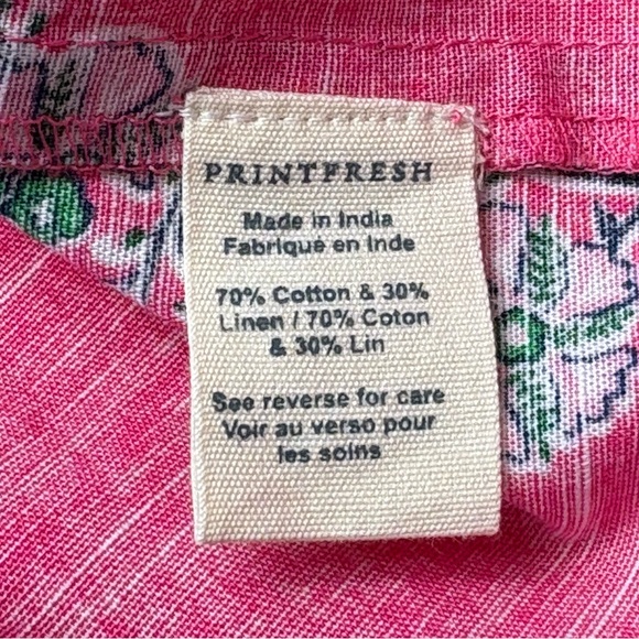 NWT Printfresh Ocean View Shift Dress Size S Pink Bouquet Blossoms Linen Blend - Picture 12 of 14